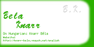 bela knarr business card